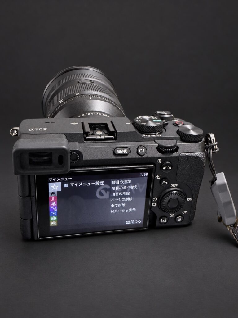 α7C IIの背面。C1ボタン、C2ボタン、AF-ONボタン、Fnボタンの位置がわかる